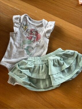 Disney Baby Little Mermaid Ruffle Skirt & Bodysuit Set